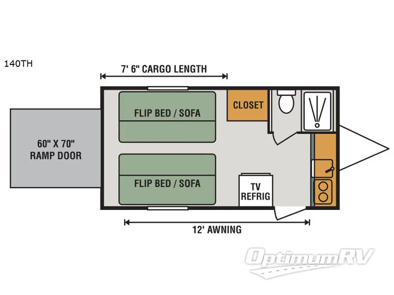 2018 KZ SPORTSMEN CLASSIC 140TH RV Floorplan Photo