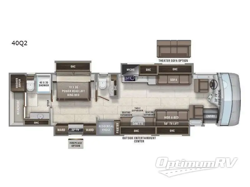 2022 Entegra Reatta XL 40Q2 RV Floorplan Photo