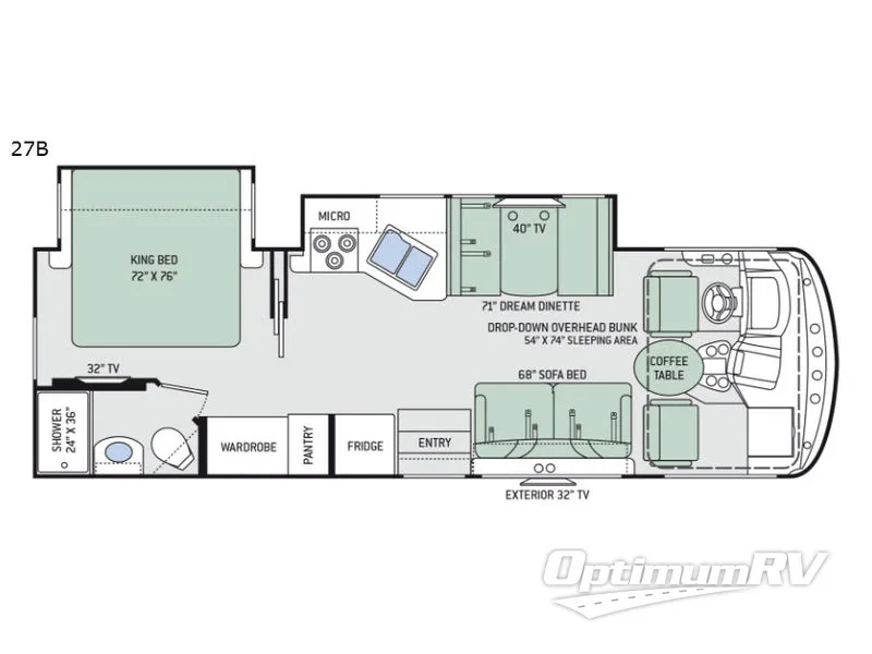 2019 Thor Windsport 27B RV Floorplan Photo