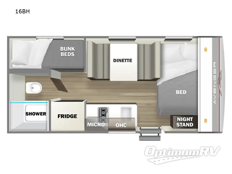 2025 Prime Time Avenger LT 16BH RV Floorplan Photo