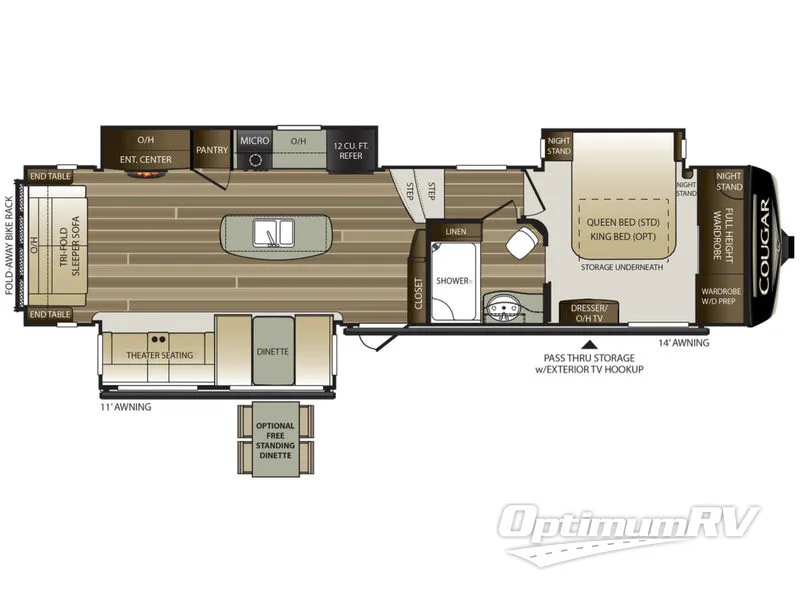 2018 Keystone Cougar 344MKS RV Floorplan Photo