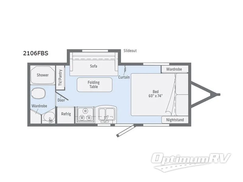 2019 Winnebago Towables Micro Minnie 2106FBS RV Floorplan Photo