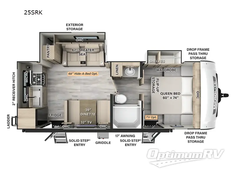 2024 Forest River Flagstaff Micro Lite 25SRK RV Floorplan Photo