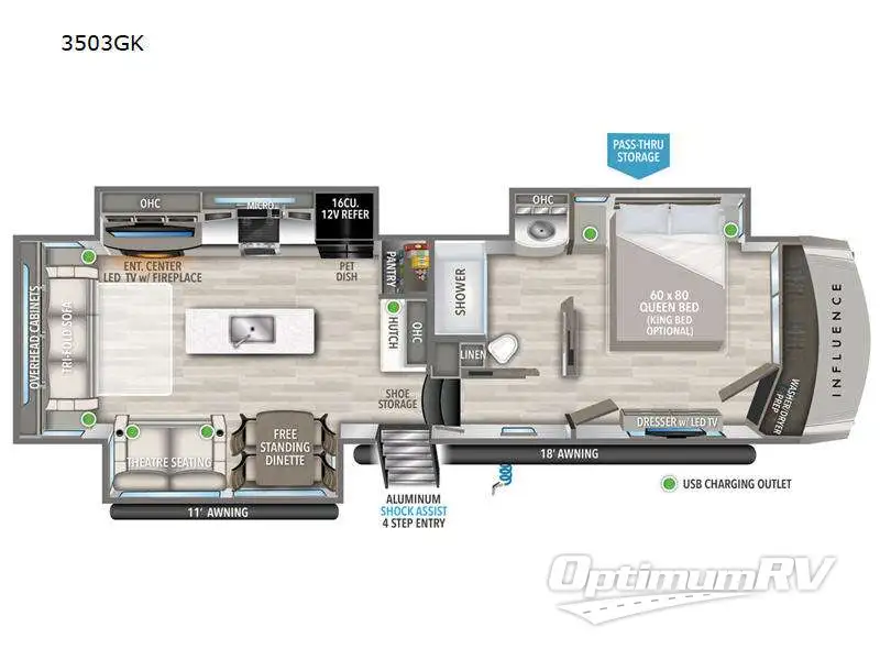 2024 Grand Design Influence 3503GK RV Floorplan Photo