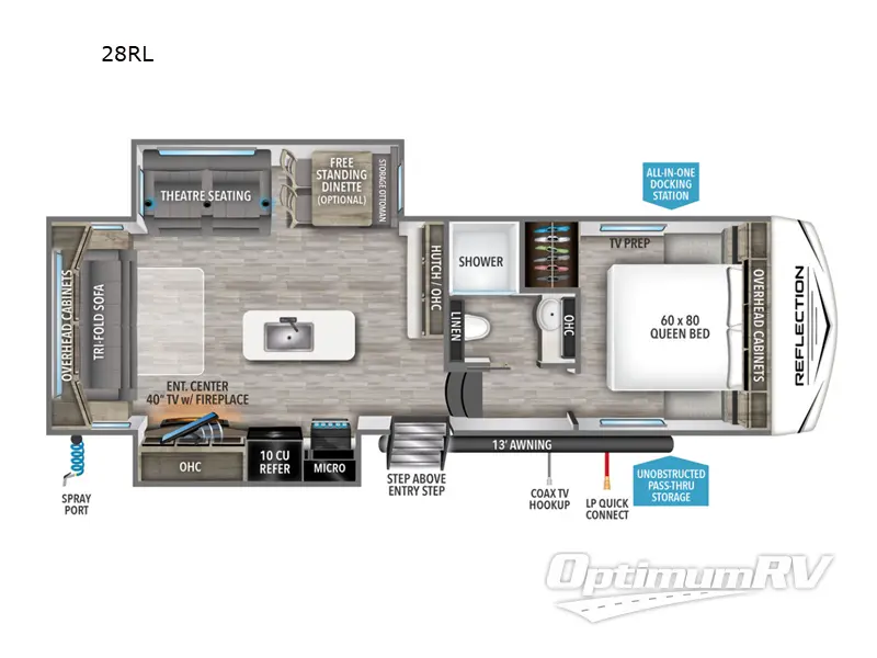 2024 Grand Design Reflection 100 Series 28RL RV Floorplan Photo