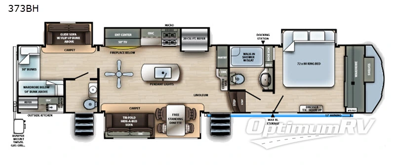 2020 Forest River Sandpiper 373BH RV Floorplan Photo