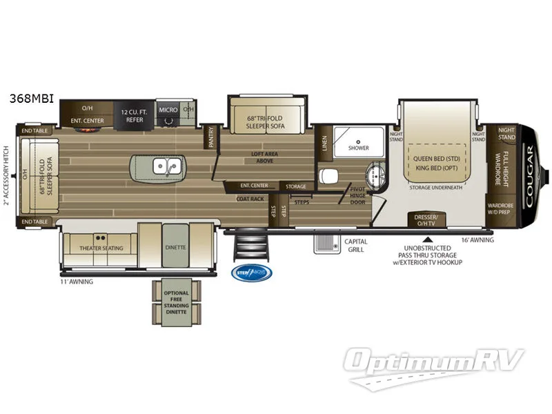 2019 Keystone Cougar 368MBI RV Floorplan Photo