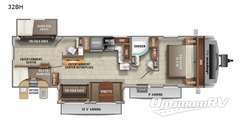 2021 Jayco White Hawk 32BH RV Floorplan Photo