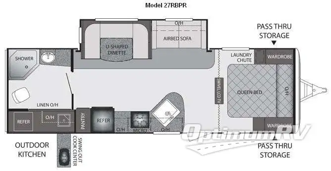 2011 Keystone Premier Ultra Lite 27RBPR RV Floorplan Photo