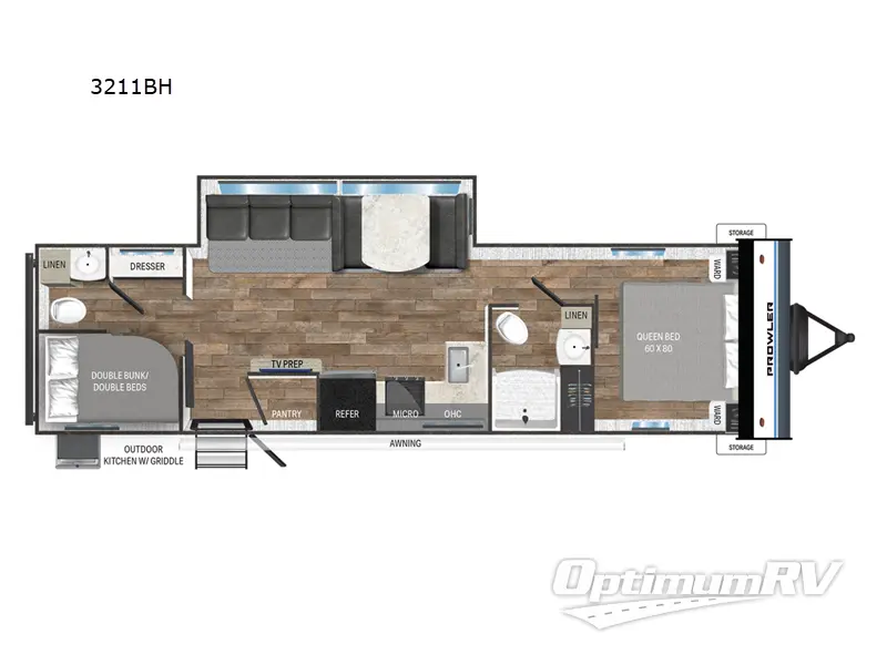 2025 Heartland Prowler 3211BH RV Floorplan Photo