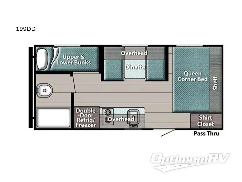 2022 Gulf Stream Ameri-Lite Super Lite 199DD RV Floorplan Photo