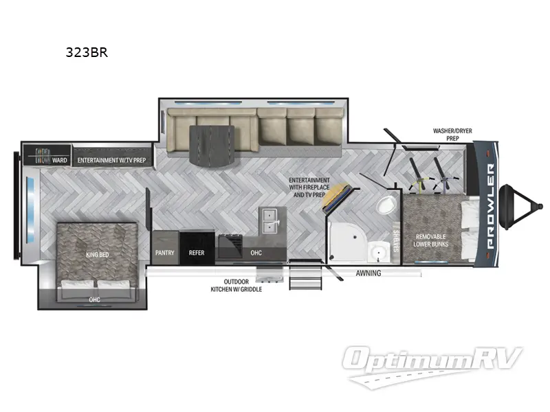 2023 Heartland Prowler 323BR RV Floorplan Photo