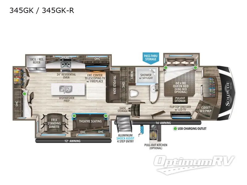 2022 Grand Design Solitude 345GK-R RV Floorplan Photo