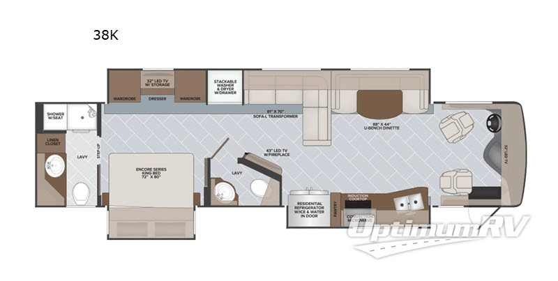 2020 Holiday Rambler Navigator 38K RV Floorplan Photo