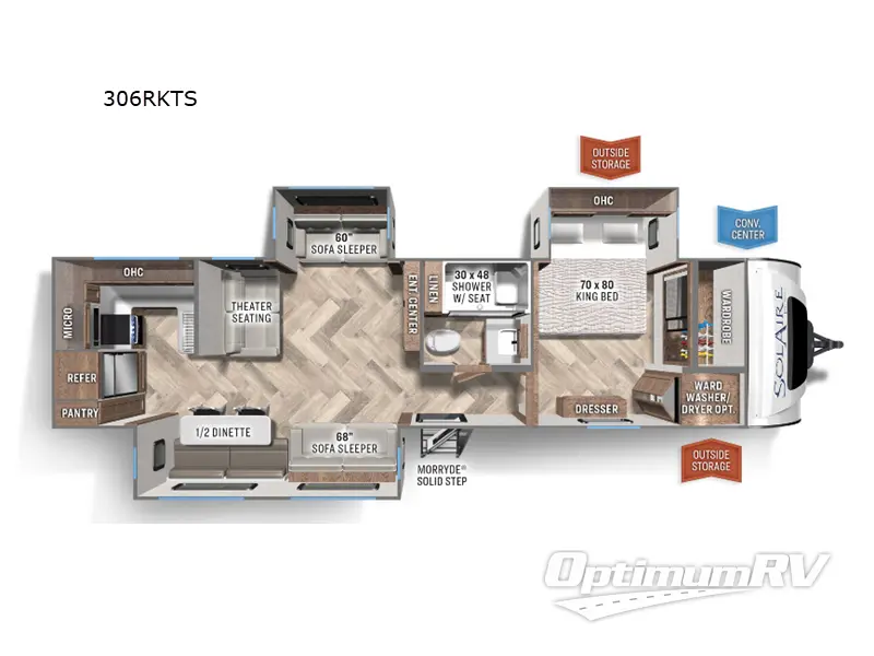 2023 Palomino SolAire 306RKTS RV Floorplan Photo