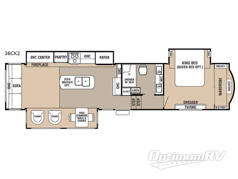 2018 Forest River Cedar Creek Hathaway Edition 36CK2 RV Floorplan Photo