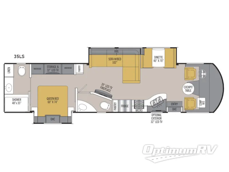 2018 Coachmen Mirada 35LS RV Floorplan Photo