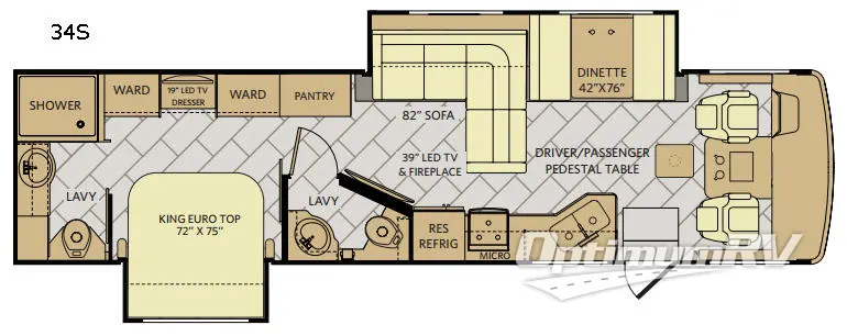 2018 Fleetwood Bounder 34S RV Floorplan Photo