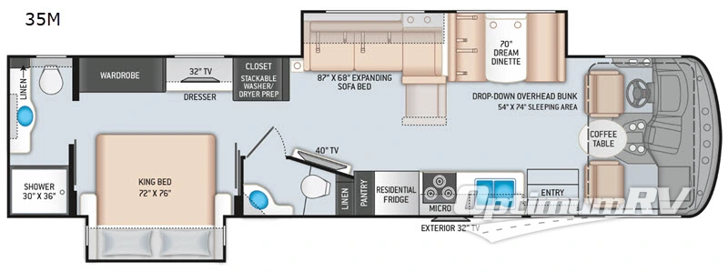 2020 Thor Hurricane 35M RV Floorplan Photo