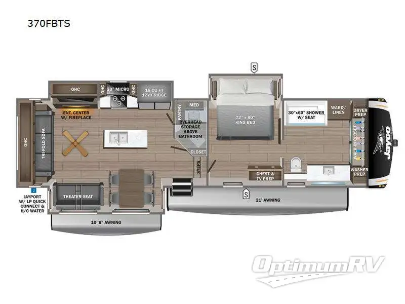 2024 Jayco Eagle 370FBTS RV Floorplan Photo