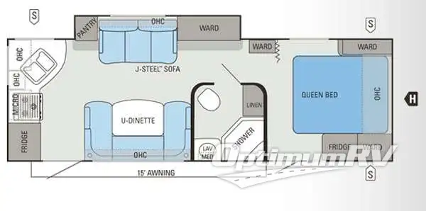 2012 Jayco White Hawk 26 SRK RV Floorplan Photo