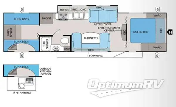 2013 Jayco White Hawk 29SQB Floorplan Photo