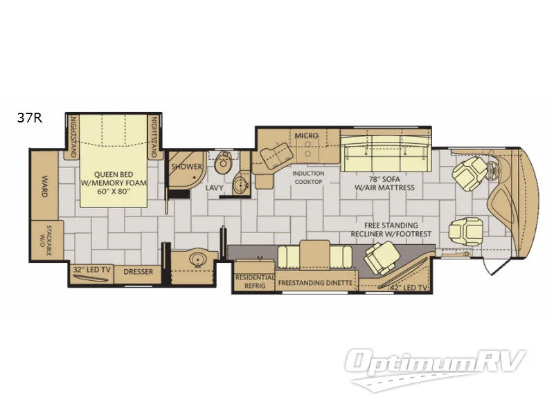 2017 Fleetwood Discovery 37R Floorplan Photo