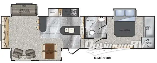 2011 Keystone Avalanche 330RE RV Floorplan Photo