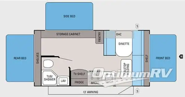 2013 Jayco Jay Feather Ultra Lite X18D Floorplan Photo