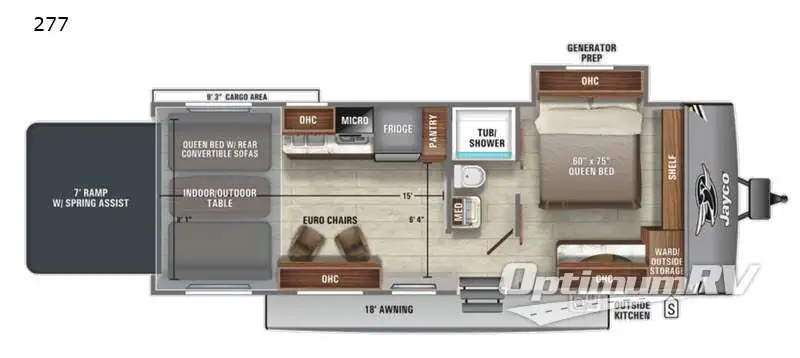 2021 Jayco Jay Flight Octane 277 RV Floorplan Photo