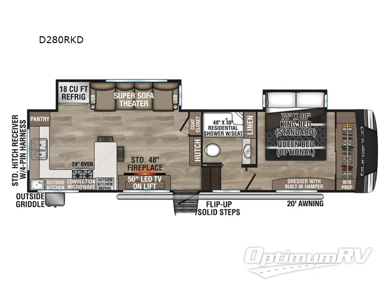 2024 KZ Durango D280RKD RV Floorplan Photo