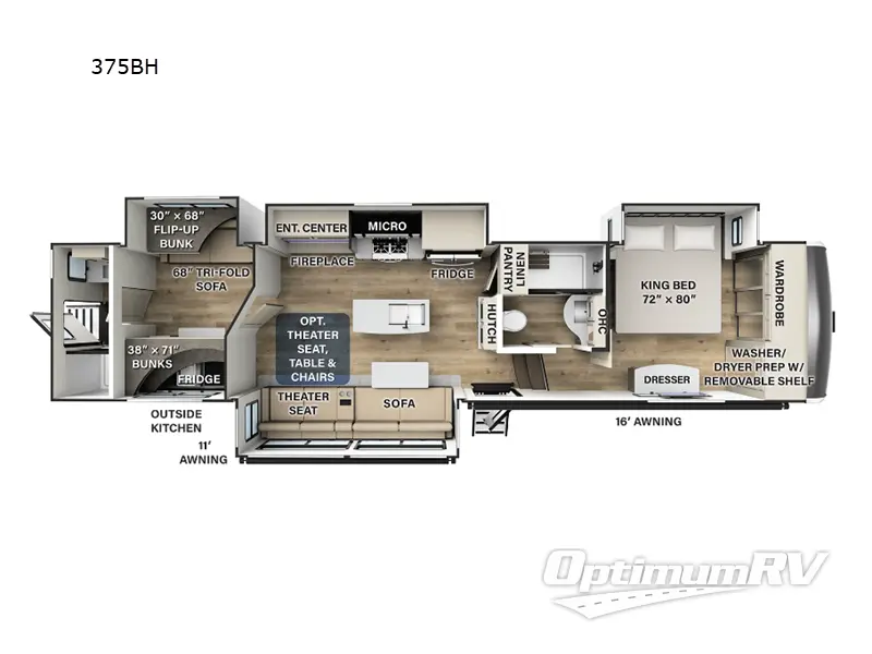 2024 Palomino Columbus 375BH RV Floorplan Photo