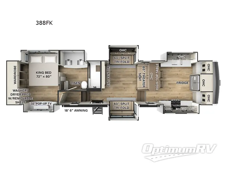 2024 Palomino Columbus 388FK RV Floorplan Photo