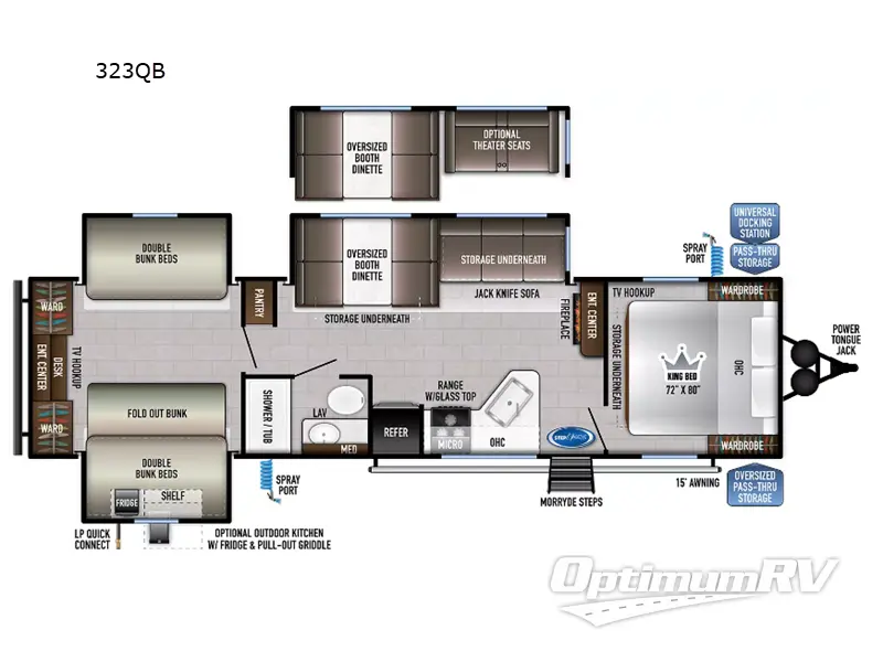 2024 East To West Della Terra 323QB RV Floorplan Photo