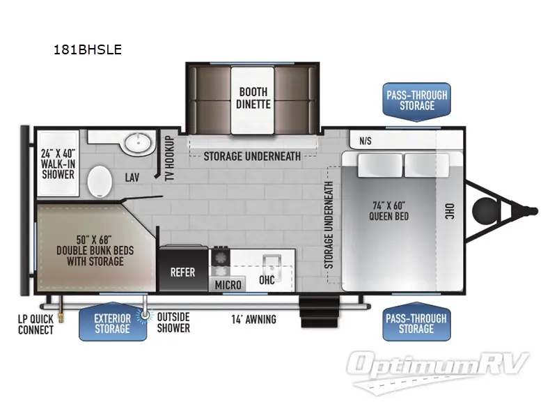 2024 East To West Della Terra LE 181BHSLE RV Floorplan Photo