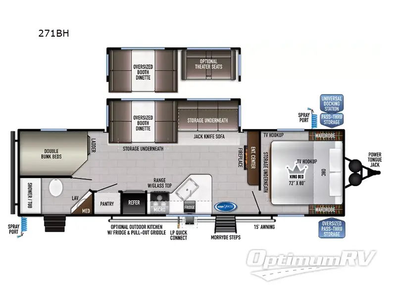 2024 East To West Della Terra 271BH RV Floorplan Photo