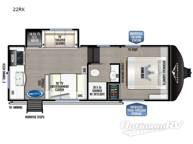 2024 East To West Tandara 22RK RV Floorplan Photo