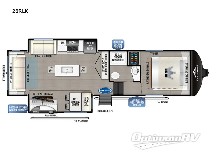 2024 East To West Tandara 28RLK RV Floorplan Photo