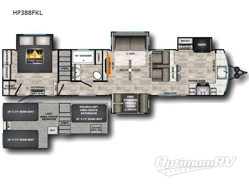 2024 CrossRoads Hampton HP388FKL RV Floorplan Photo