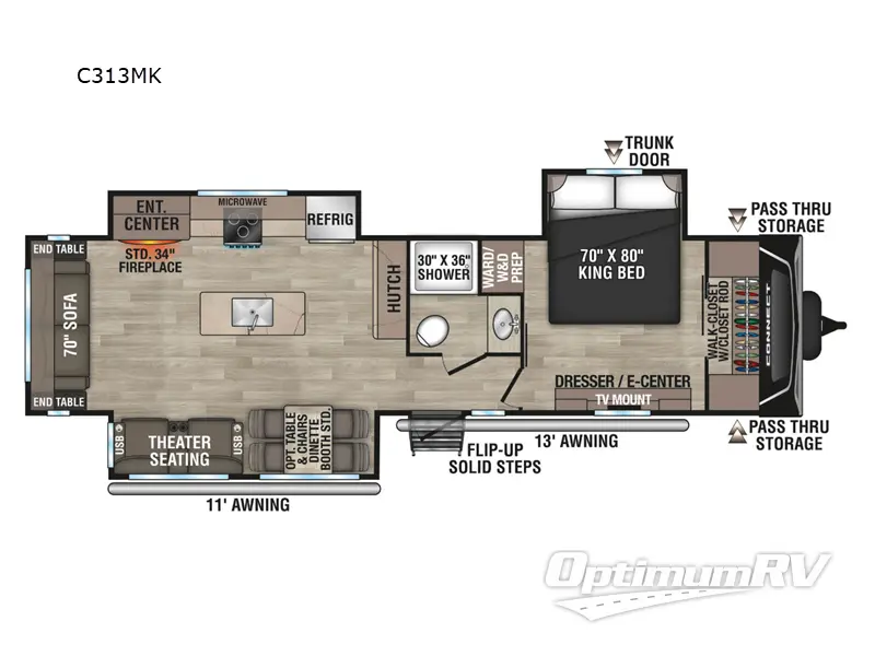 2024 KZ Connect C313MK RV Floorplan Photo