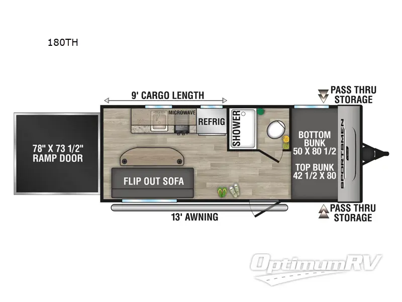 2024 KZ SPORTSMEN CLASSIC 180TH RV Floorplan Photo