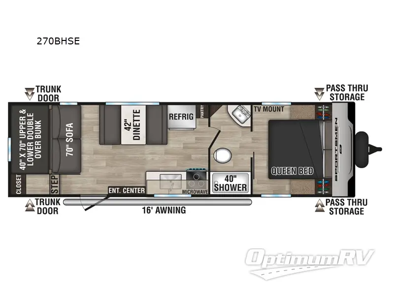 2024 KZ Sportsmen SE 270BHSE RV Floorplan Photo