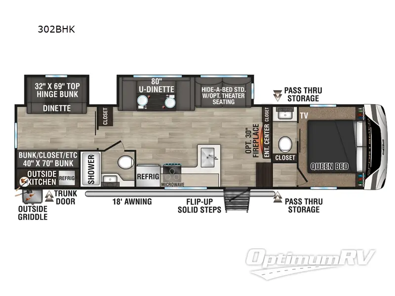 2024 KZ Sportsmen 302BHK RV Floorplan Photo