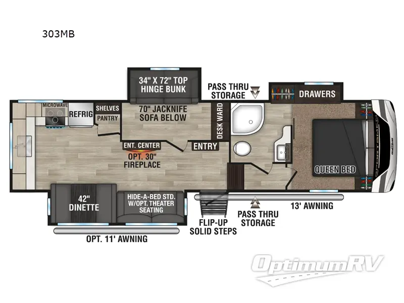 2024 KZ Sportsmen 303MB RV Floorplan Photo