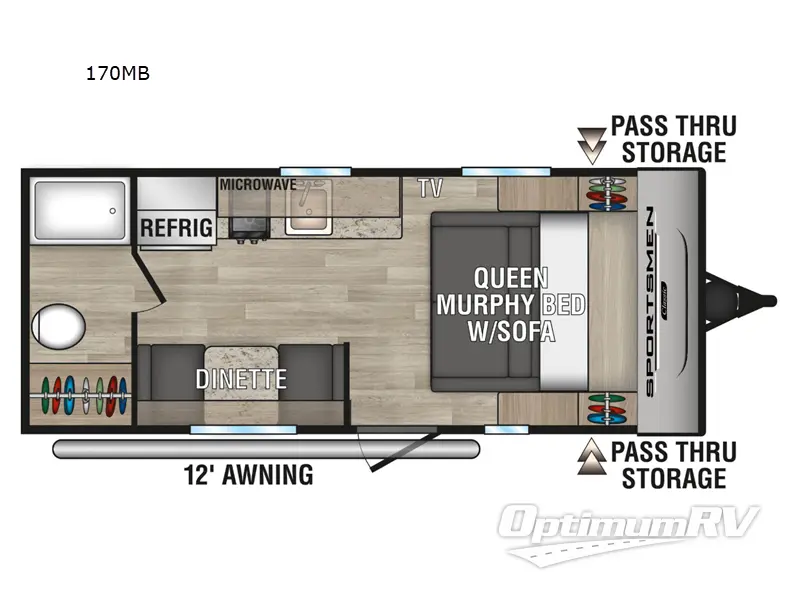 2024 KZ SPORTSMEN CLASSIC 170MB RV Floorplan Photo