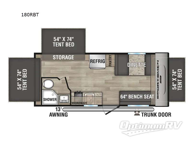 2024 KZ SPORTSMEN CLASSIC 180RBT RV Floorplan Photo