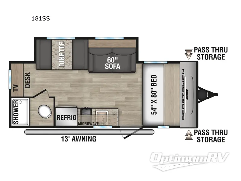 2024 KZ SPORTSMEN CLASSIC 181SS RV Floorplan Photo