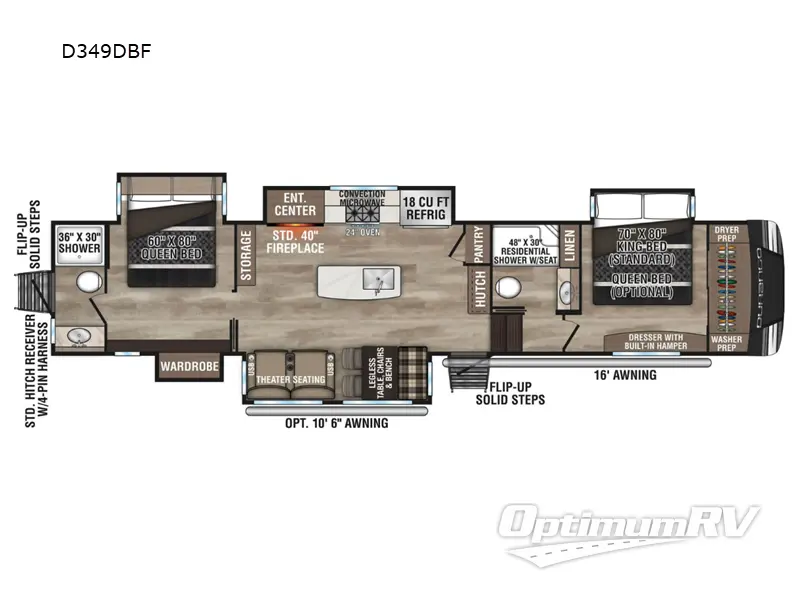 2024 KZ Durango D349DBF RV Floorplan Photo