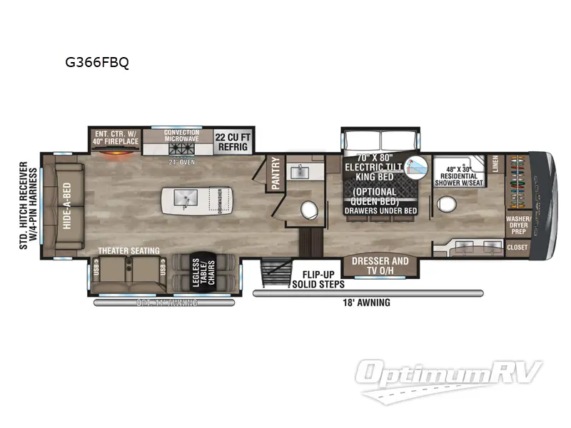 2024 KZ Durango Gold G366FBQ RV Floorplan Photo