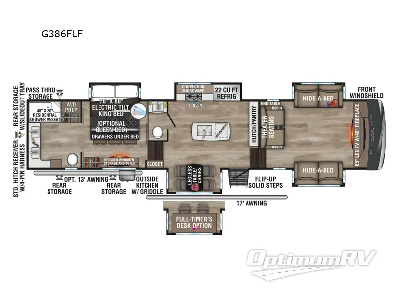 2024 KZ Durango Gold G386FLF RV Floorplan Photo